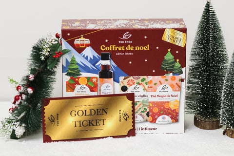 photo du coffret de noel tea shop avec golden ticket